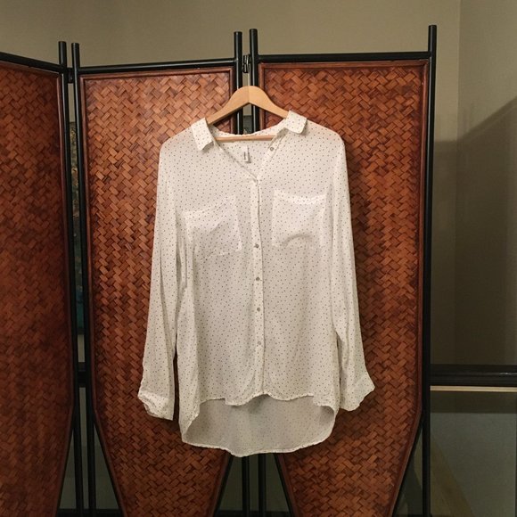 Itty Bitty Polka Dot Button Down Dress Shirt In In Large - Picture 1 of 6